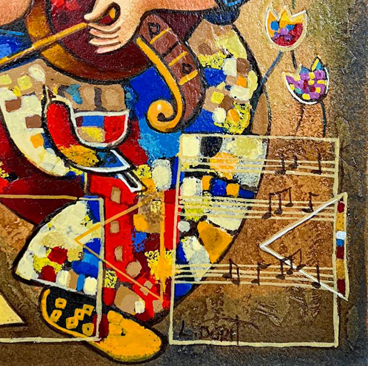 Precious Violin Dorit Levi Serigraph Print Artist Hand Signed and Numbered