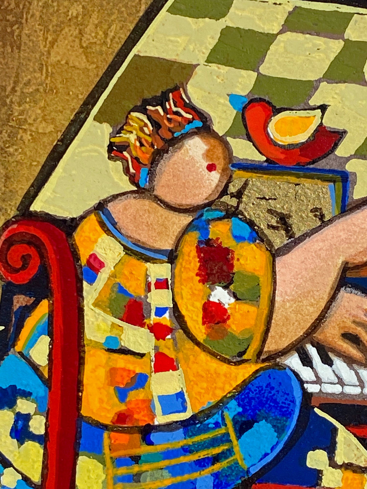 The Grand Piano Dorit Levi Serigraph Print Artist Hand Signed and Numbered