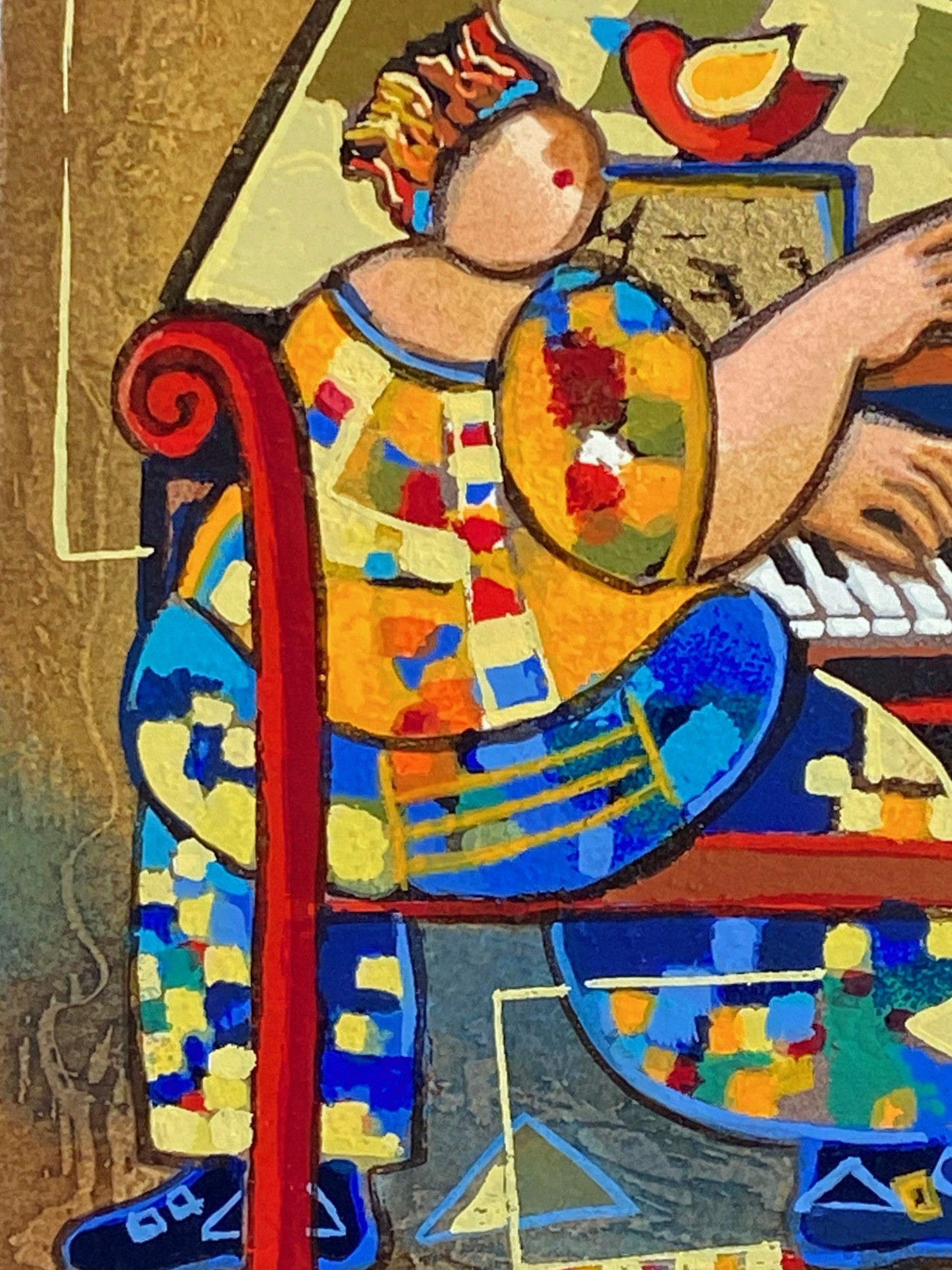 The Grand Piano Dorit Levi Serigraph Print Artist Hand Signed and Numbered