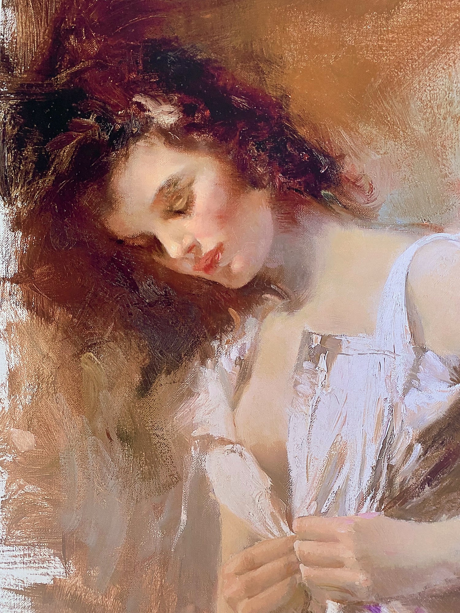 White Camisole Pino Daeni Giclée Print on Paper Artist Hand Signed and Numbered