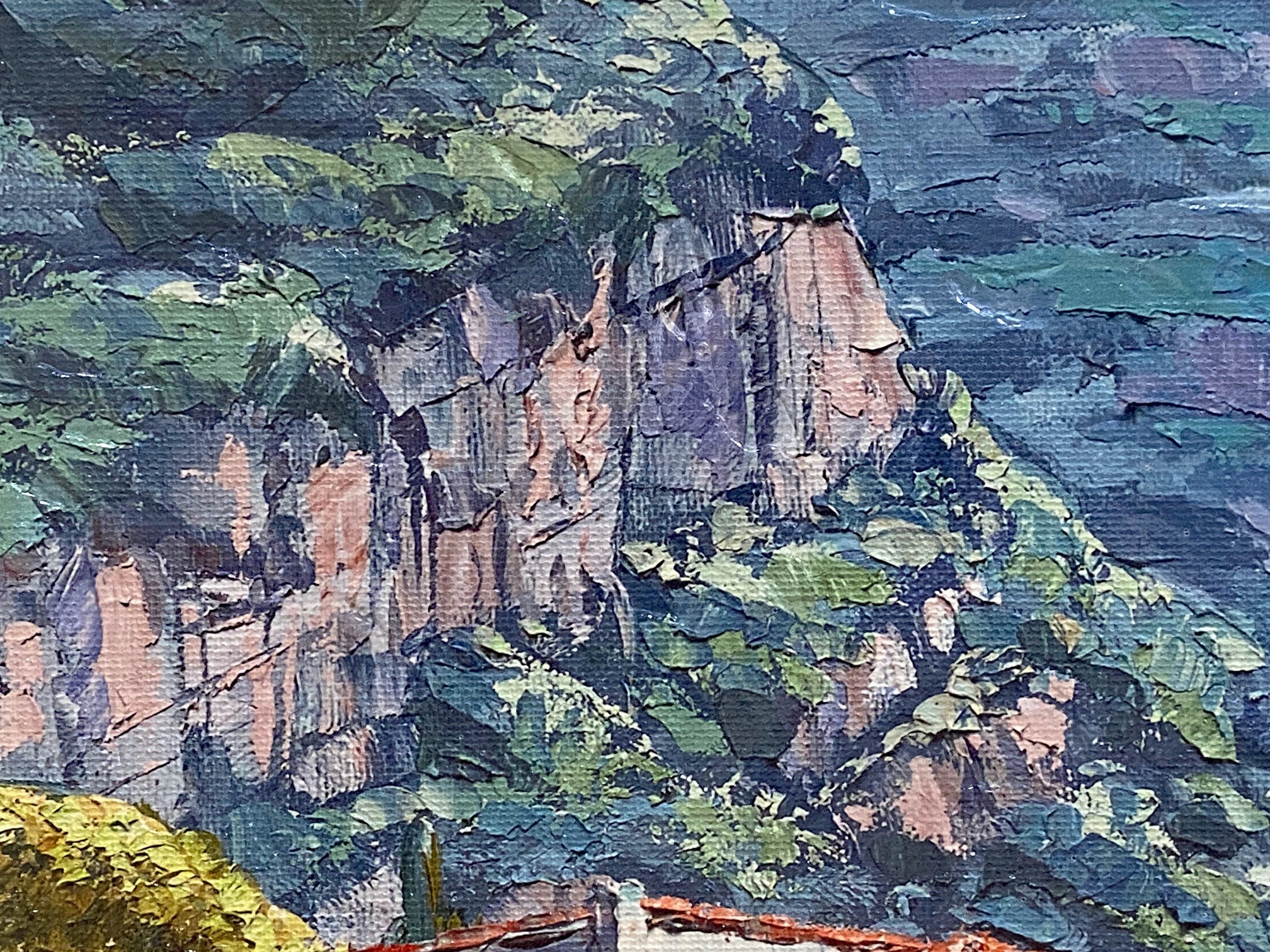 Abbey Bellagio Sam Park Hand Embellished Serigraph on Canvas Print Numbered Artist Hand Signed and Numbered