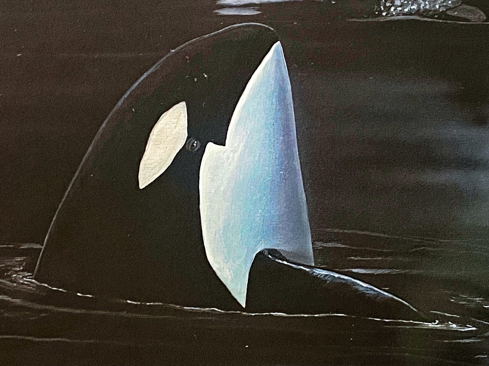 Orcas Starry Night Wyland Lithograph Print Artist Hand Signed and Numbered