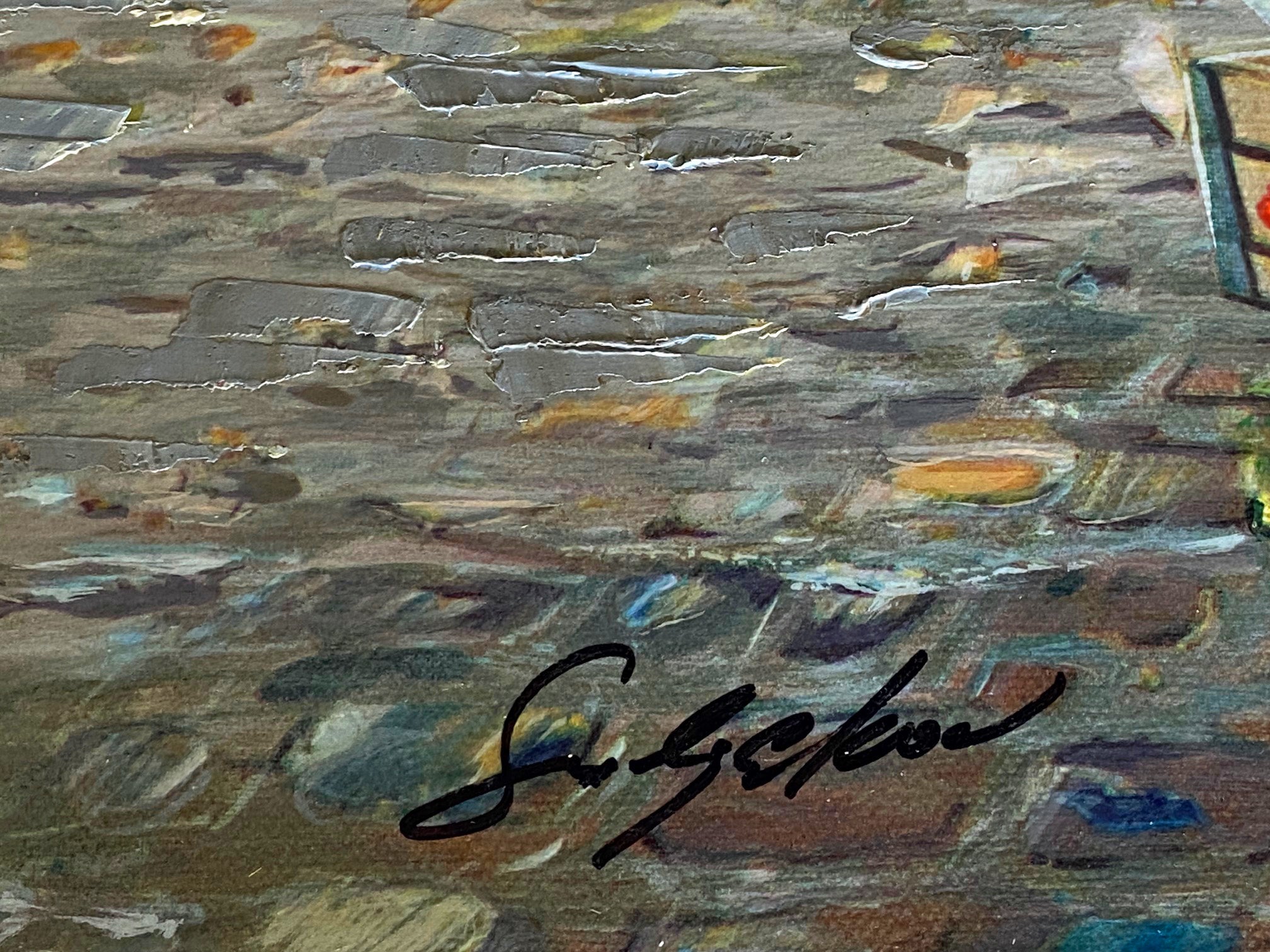 Passage Le Julien Vadik Suljakov Hand Embellished Printers Proof Serigraph on Stretched Canvas Artist Hand Signed and PP Numbered