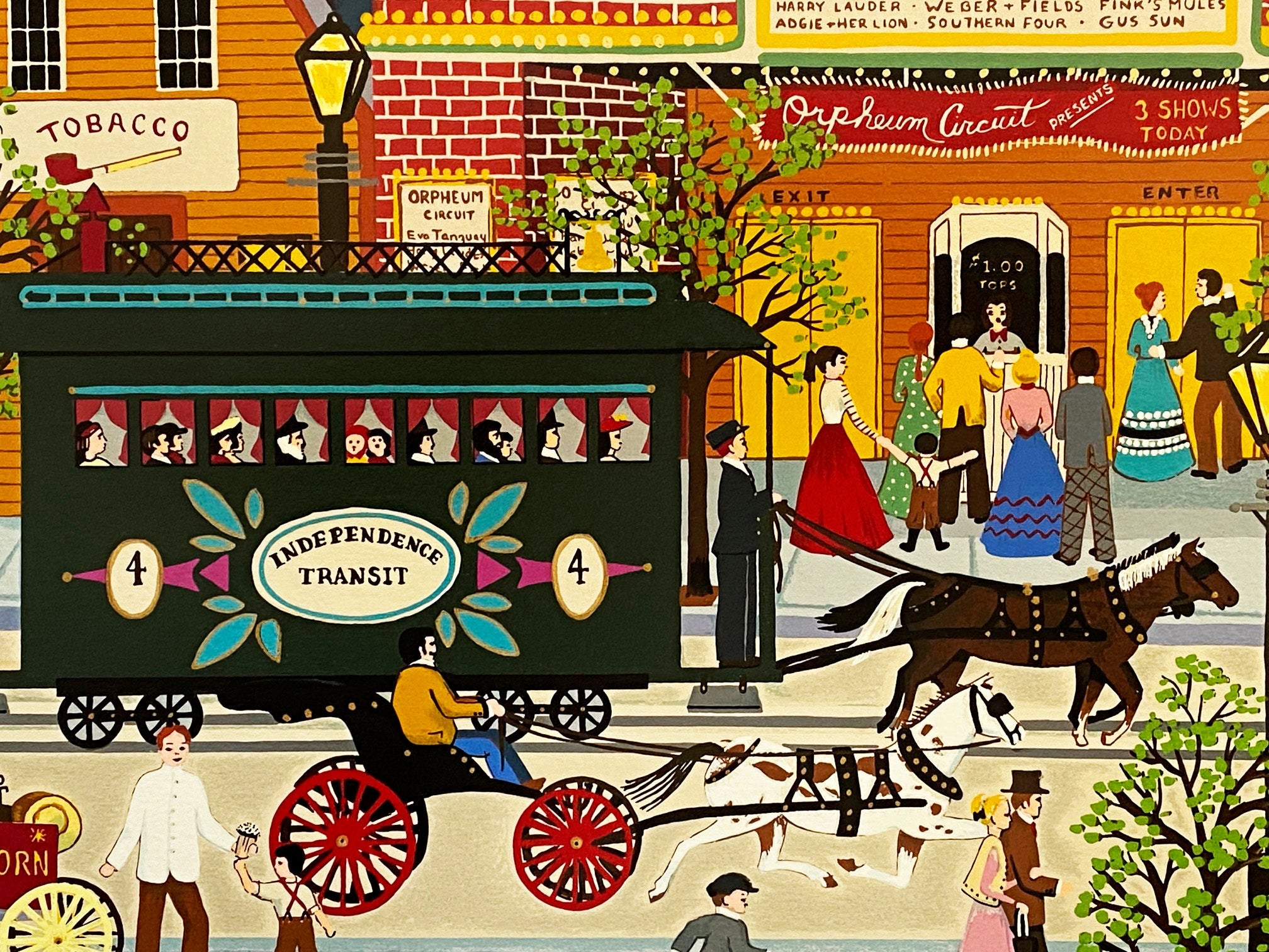 Downtown Saturday Night Jane Wooster Scott Lithograph Artist Hand Signed and Numbered