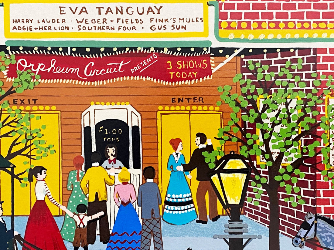 Downtown Saturday Night Jane Wooster Scott Lithograph Artist Hand Signed and Numbered