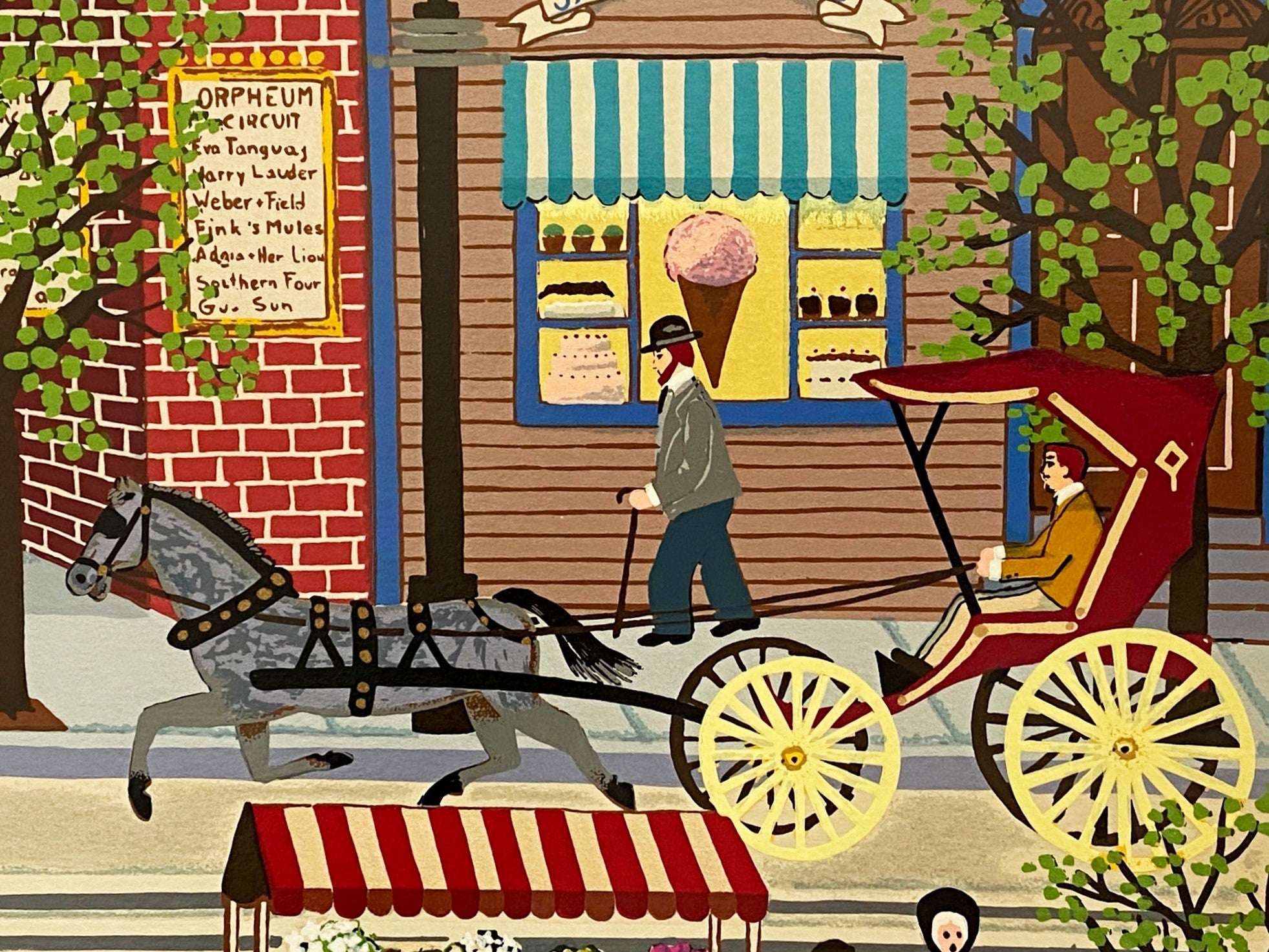 Downtown Saturday Night Jane Wooster Scott Lithograph Artist Hand Signed and Numbered