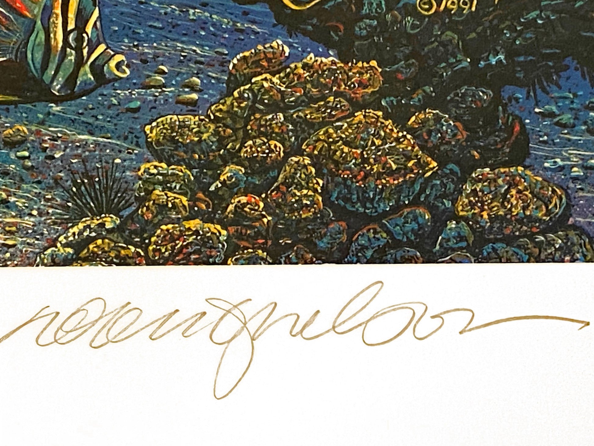An Underwater Congress Robert Lyn Nelson Mixed Media Print Artist Hand Signed and Numbered