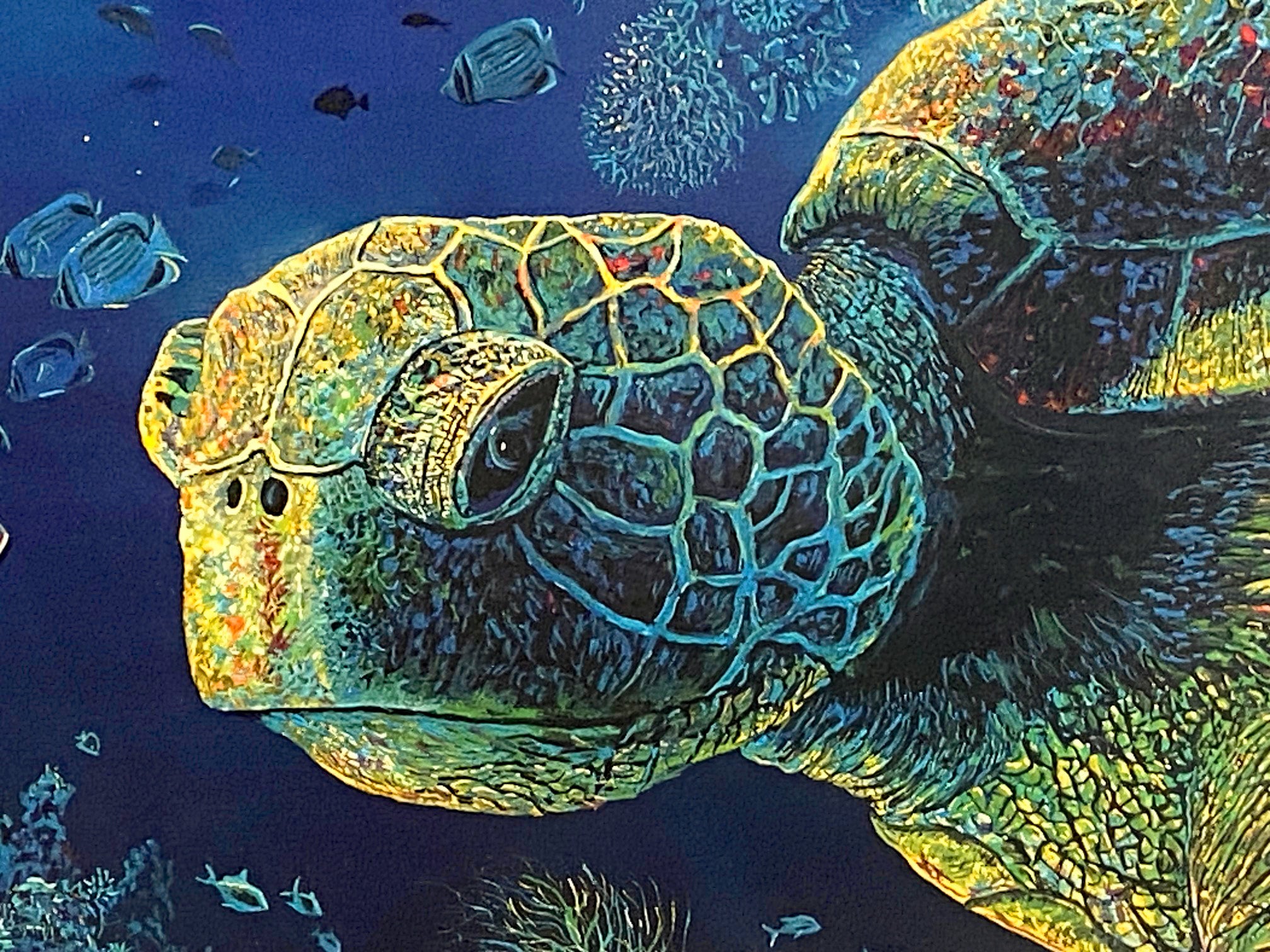 An Underwater Congress Robert Lyn Nelson Mixed Media Print Artist Hand Signed and Numbered