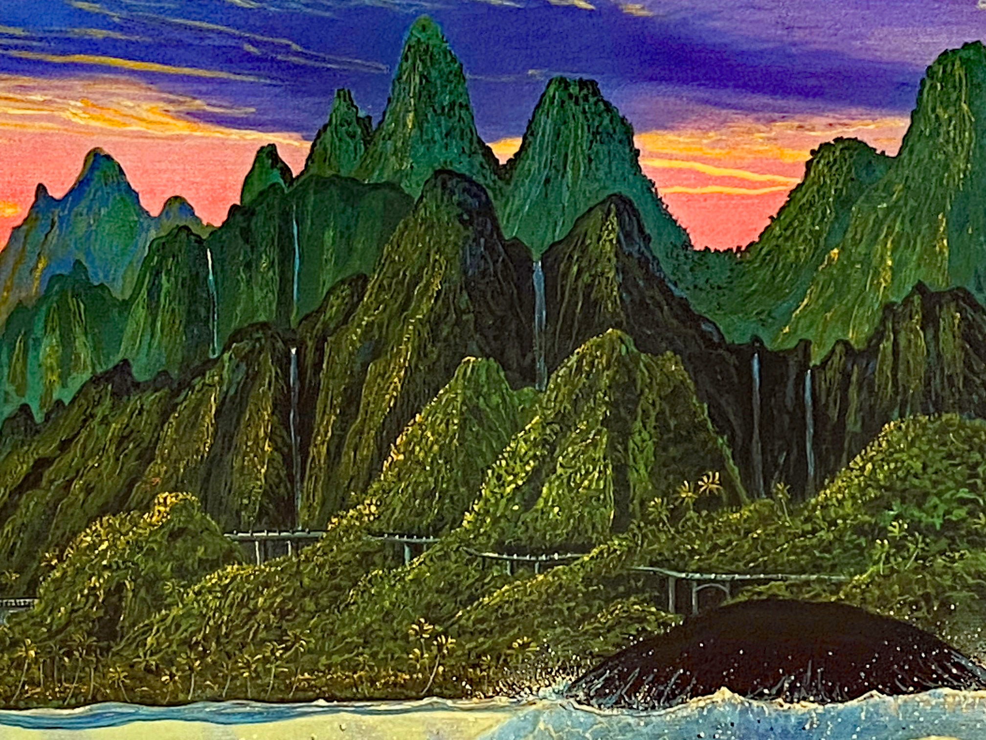 An Underwater Congress Robert Lyn Nelson Mixed Media Print Artist Hand Signed and Numbered