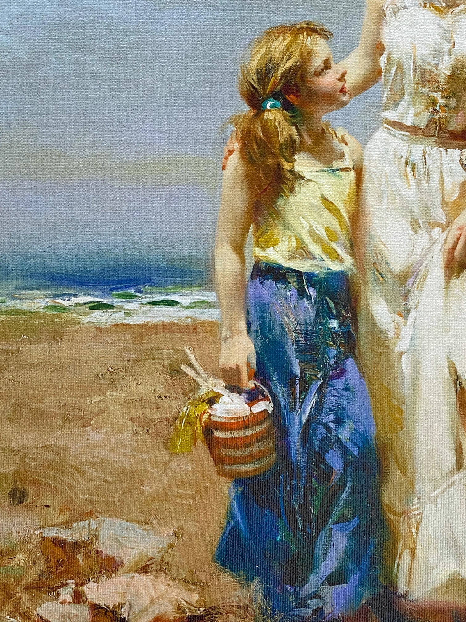 By the Sea Pino Daeni Canvas Giclée Print Artist Hand Signed and Numbered