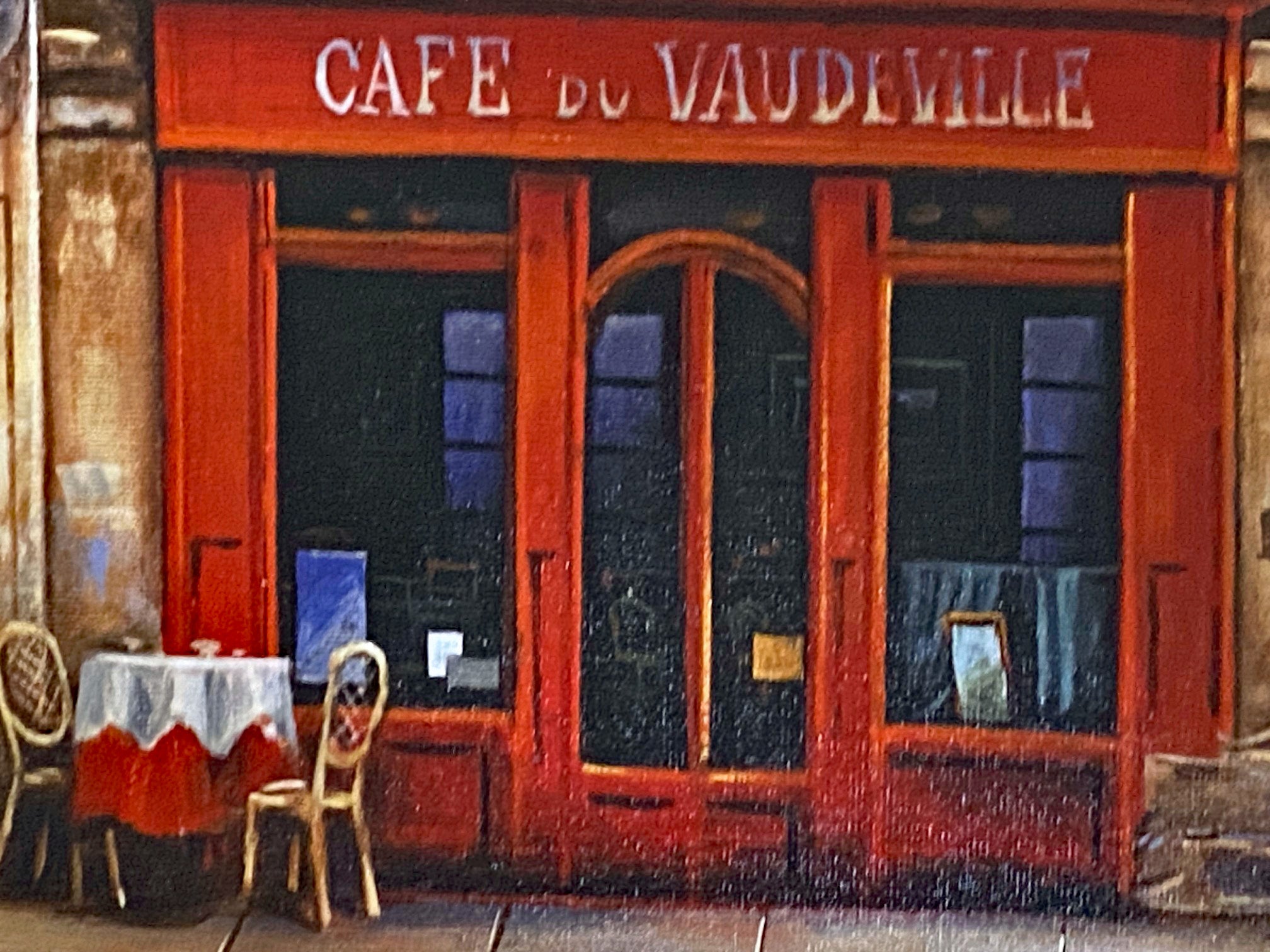 Cafe Du Vaudeville Alexander Borewko Canvas Giclee Artist Hand Signed and Numbered