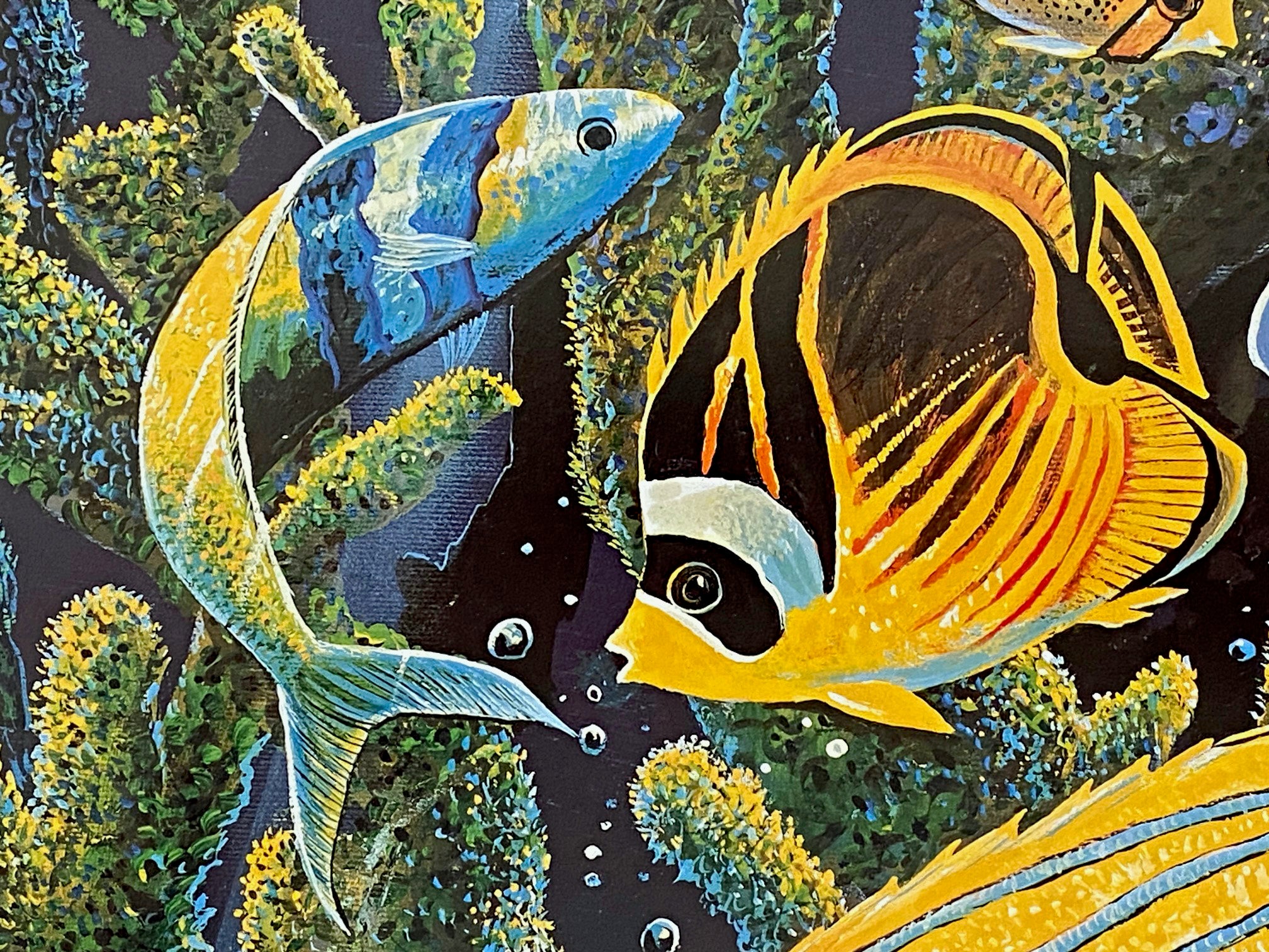 Reawakening the Sea Robert Lyn Nelson Two Piece Embossed Mixed Media Suite Artist Hand Signed and Numbered