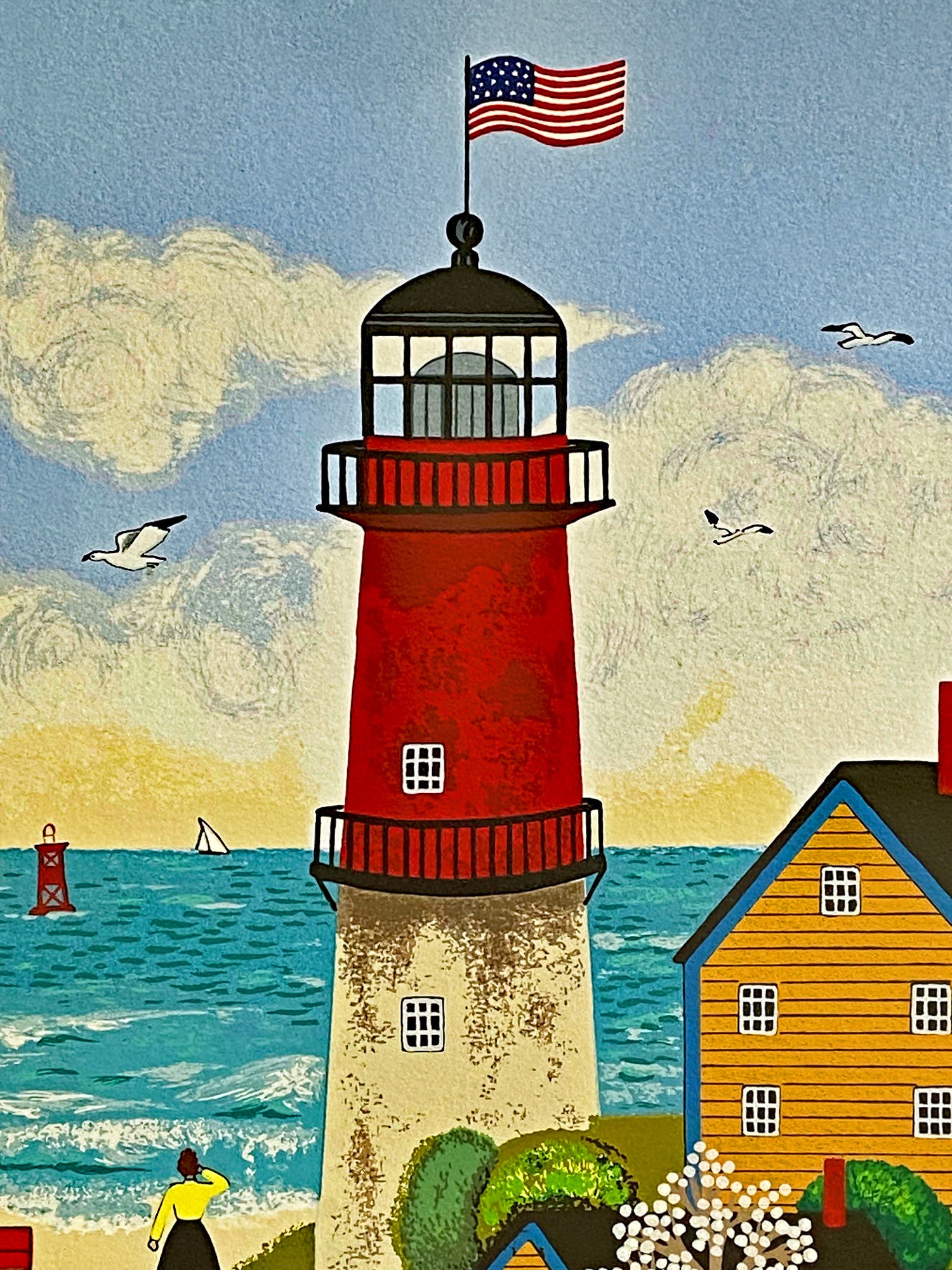 The Cape Milford Light Jane Wooster Scott Artist Proof Serigraph Print Artist Hand Signed and AP Numbered