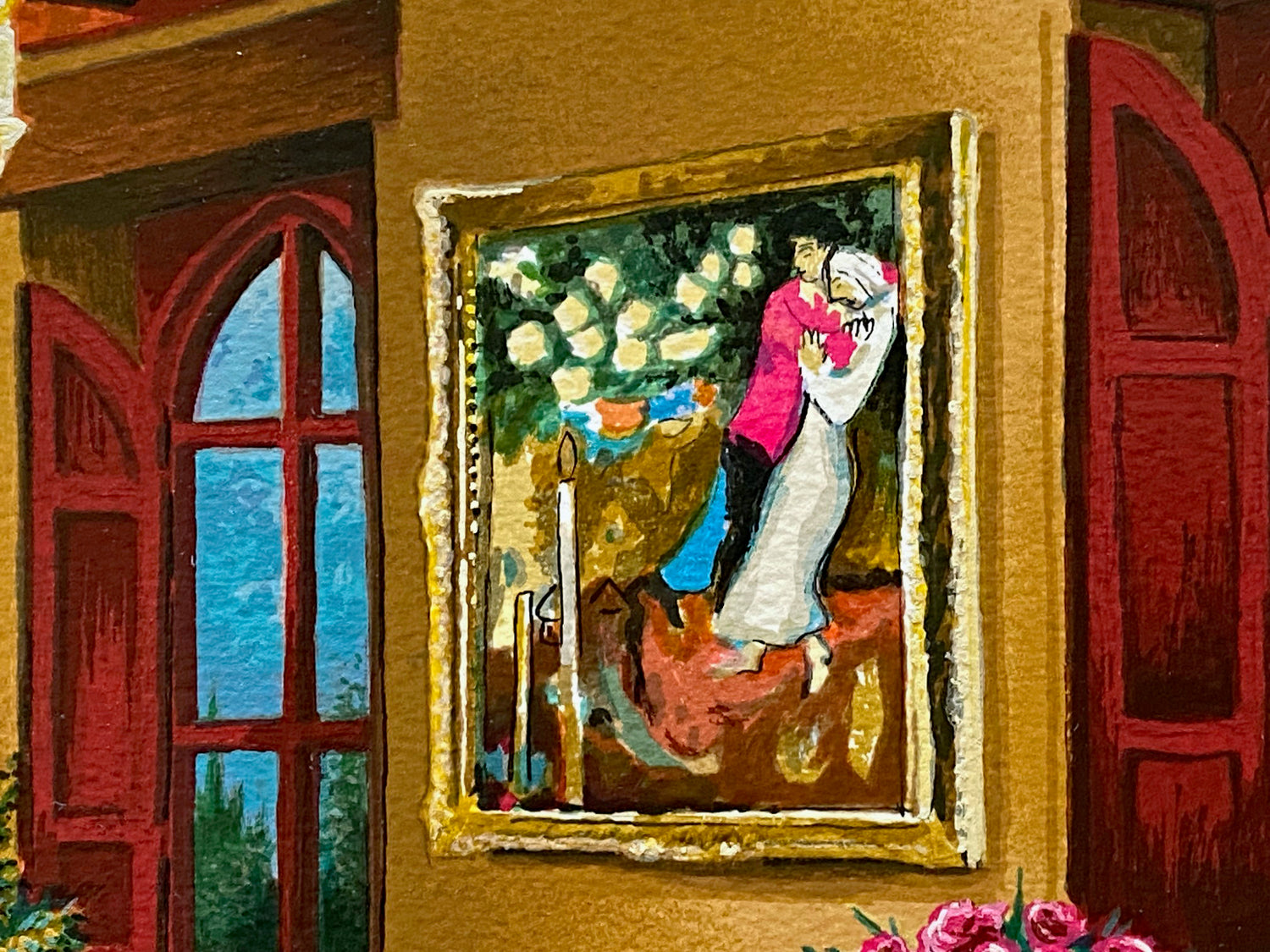 Homage to Chagall Anatoly Metlan Serigraph Print Artist Hand Signed and Numbered