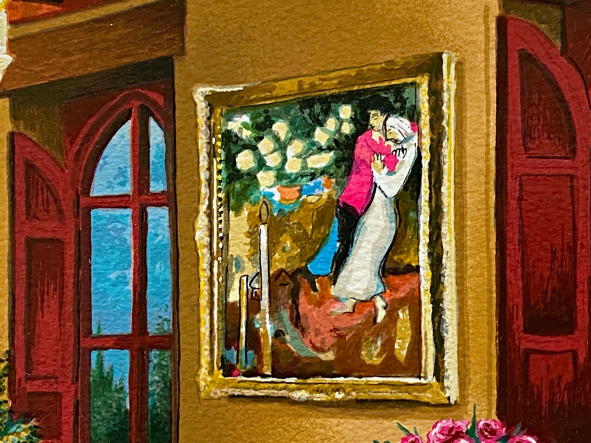 Homage to Chagall Anatoly Metlan Serigraph Print Artist Hand Signed and Numbered