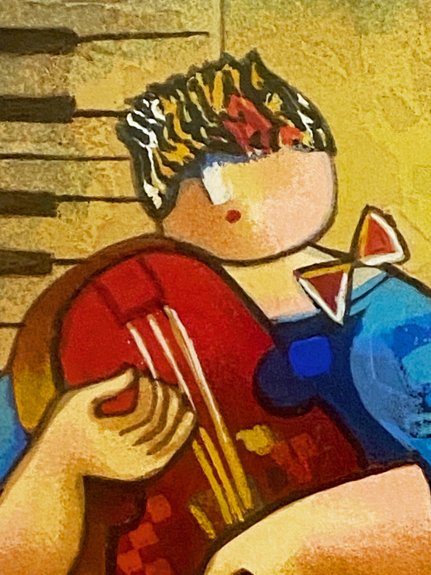 Precious Violin Dorit Levi Serigraph Print Artist Hand Signed and Numbered