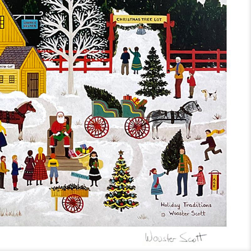 Holiday Traditions Jane Wooster Scott Lithograph Print Artist Hand Signed