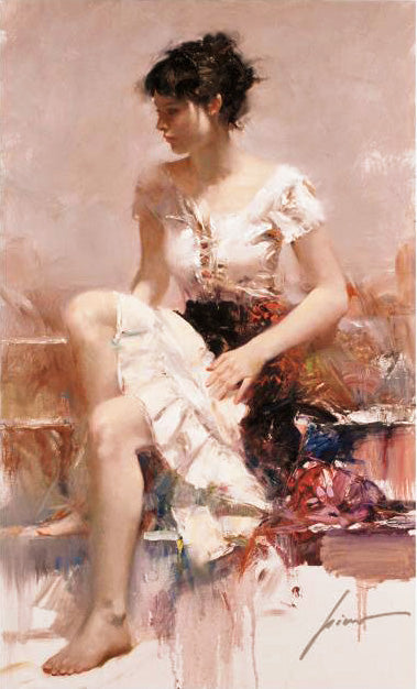 White Lace - Limited Edition Giclée on Canvas by Pino Daeni (1939-2010)