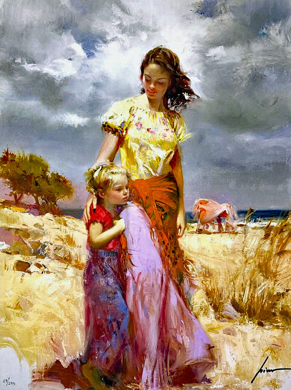 Family Retreat Pino Daeni Canvas Giclée Print Artist Hand Signed and Numbered