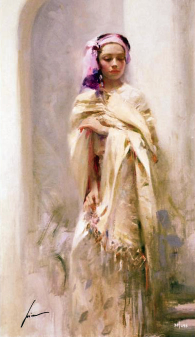 The Silk Shawl Pino Daeni Giclée Print Artist Hand Signed and Numbered