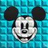 Aqua 8-Bit Mickey Tennessee Loveless Gallery Wrapped Canvas Giclée Print Numbered and Hand Signed