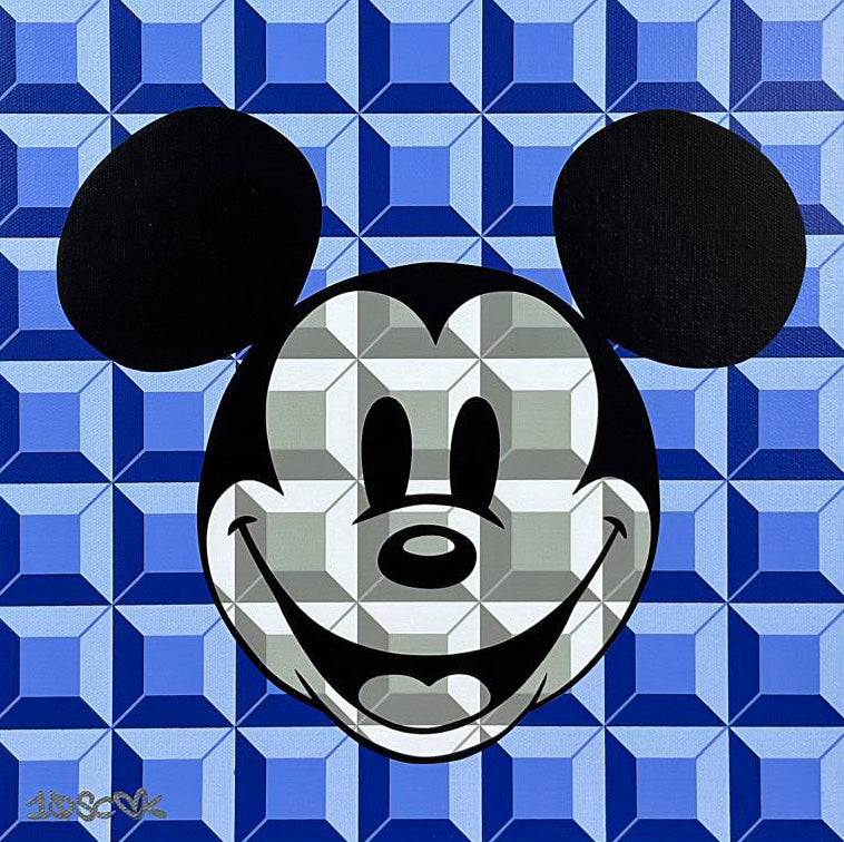 Blue 8-Bit Mickey Tennessee Loveless Canvas Giclée Print Numbered and Hand Signed