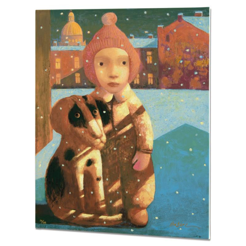 Best Friends Sasha Bassari Artist Proof Serigraph Hand Embellished Canvas Print Artist Hand Signed and AP Numbered
