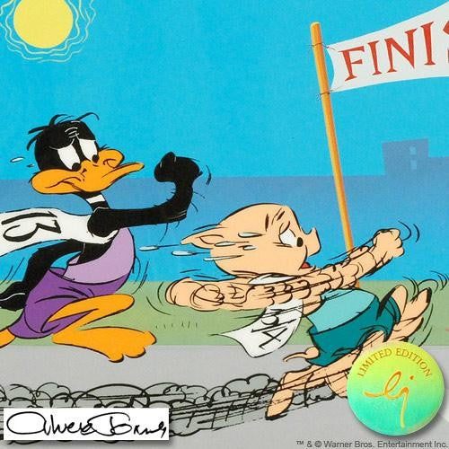 Sausage Factory Chuck Jones Hand Painted Animation Cel Artist Hand Signed and Numbered with Full Color Background