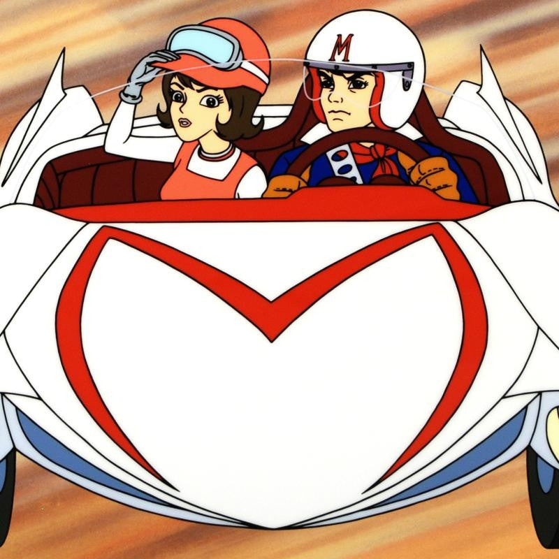 Speed Racer and Trixie Tatsuo Yoshida Licensed Sericel with a Full Color Background