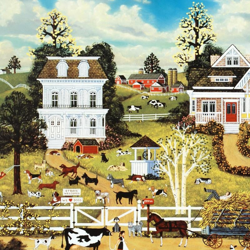 Dog Days of Summer Jane Wooster Scott Lithograph Print Artist Hand Signed and Numbered