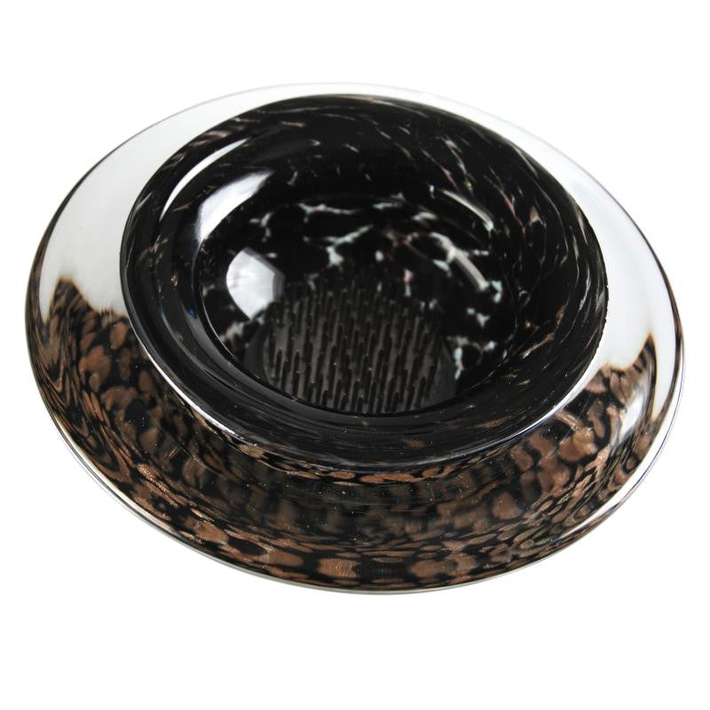 Ikebana Flower Bowl GartnerBlade Hand Blown Glass Sculpture Artists Stephen Gatner and Danielle Blade Hand Signed
