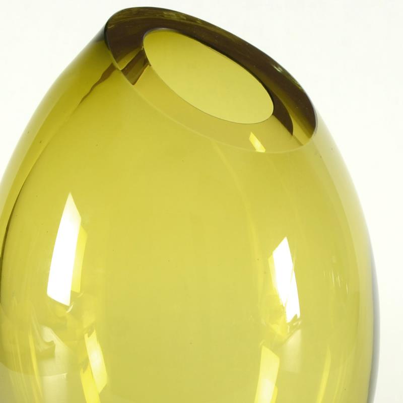 Paul Brayton Hand Blown Glass Vase Sculpture Artist Hand Signed and Dated