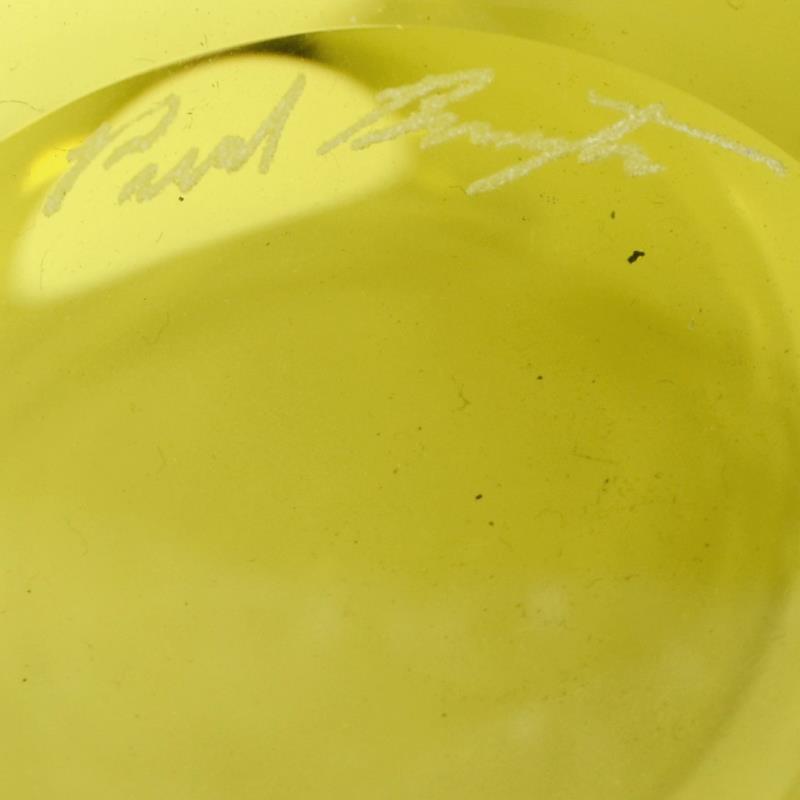 Paul Brayton Hand Blown Glass Vase Sculpture Artist Hand Signed and Dated