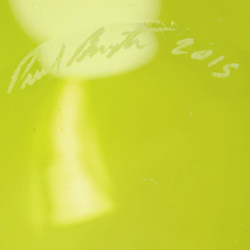 Paul Brayton Hand Blown Glass Vase Sculpture Artist Hand Signed and Dated