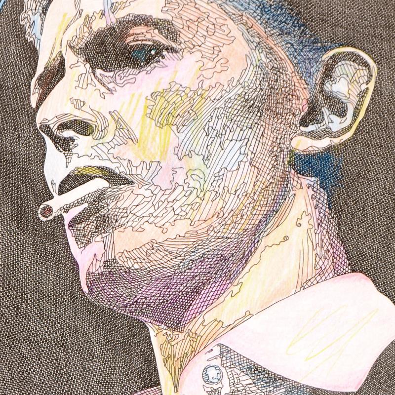 Chiaroscuro David Bowie Guillaume Azoulay One Of A Kind Hand Colored Mixed Media Artist Hand Signed