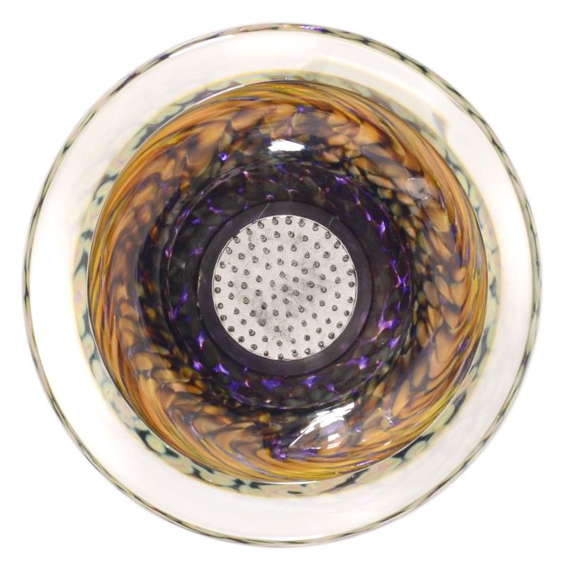 Ikebana Flower Bowl GartnerBlade Hand Blown Glass Sculpture Artists Stephen Gatner and Danielle Blade Hand Signed