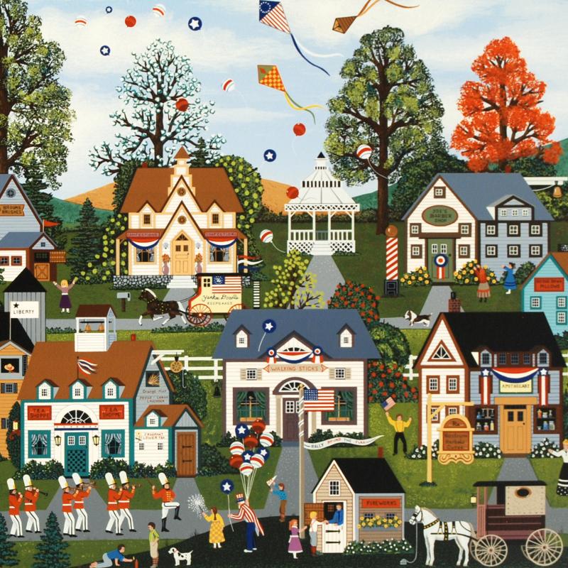 When Freedom Rings Jane Wooster Scott Serigraph Print with Remarque Artist Hand Signed and Numbered