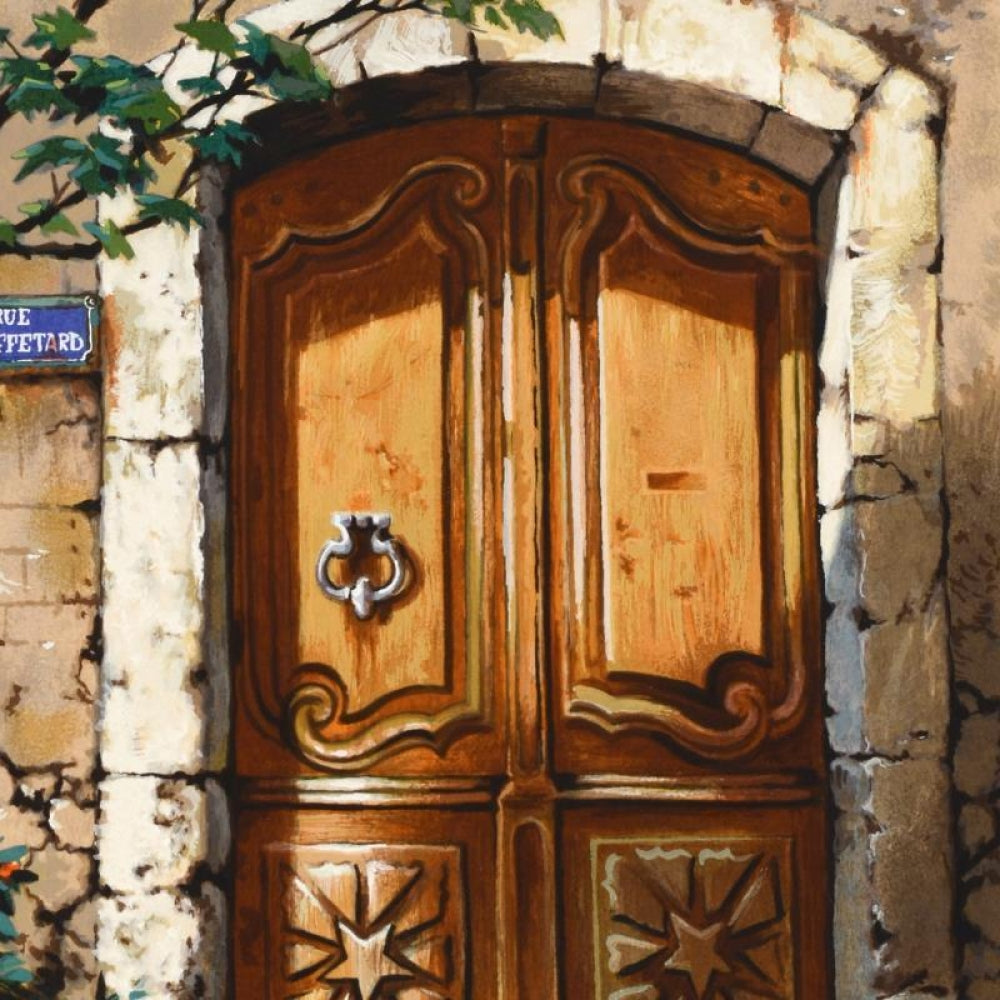 Rue Mouffetard Anatoly Metlan Lithograph Print Artist Hand Signed and Numbered