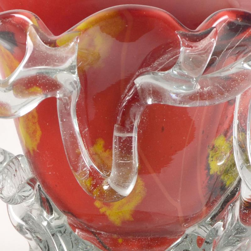 Misu Coman Hand Blown Glass Vase Sculpture Artist Hand Signed