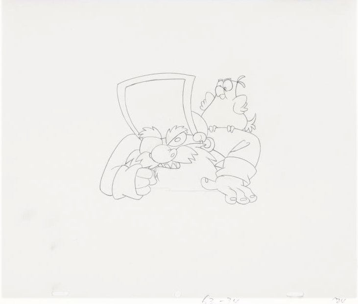 The Pink Panther Show MGM United Artists Production Animation Cel and Paired Pencil Sketch