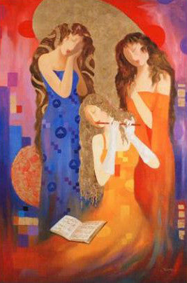 Trio Arbe Ara Berberyan Fine Art Canvas Giclée Print Artist Hand Signed and Numbered