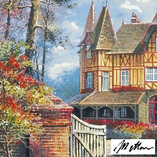 Castle in the Woods Anatoly Metlan Lithograph Print Artist Hand Signed and Numbered