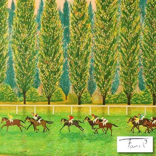 Courses a Maison Lafitte Fanch Ledan Artist Proof Lithograph Print Artist Hand Signed and Numbered