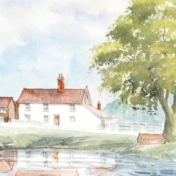 Creeds Farm Epping Martin Goode Original Watercolor Painting Artist Hand Signed Framed