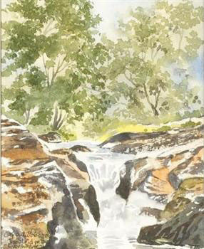 The Strid on the River Wharfe Martin Goode Original Watercolor Painting Framed and Artist Hand Signed Framed