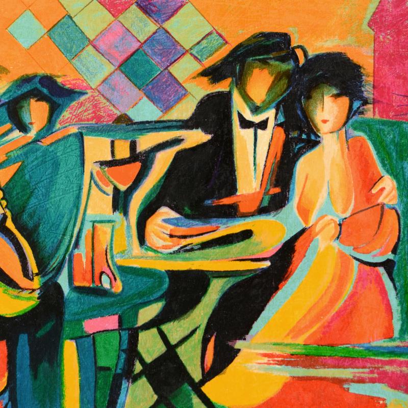 The Jazz Club Philip Maxwell Canvas Serigraph Print Artist Hand Signed and Numbered