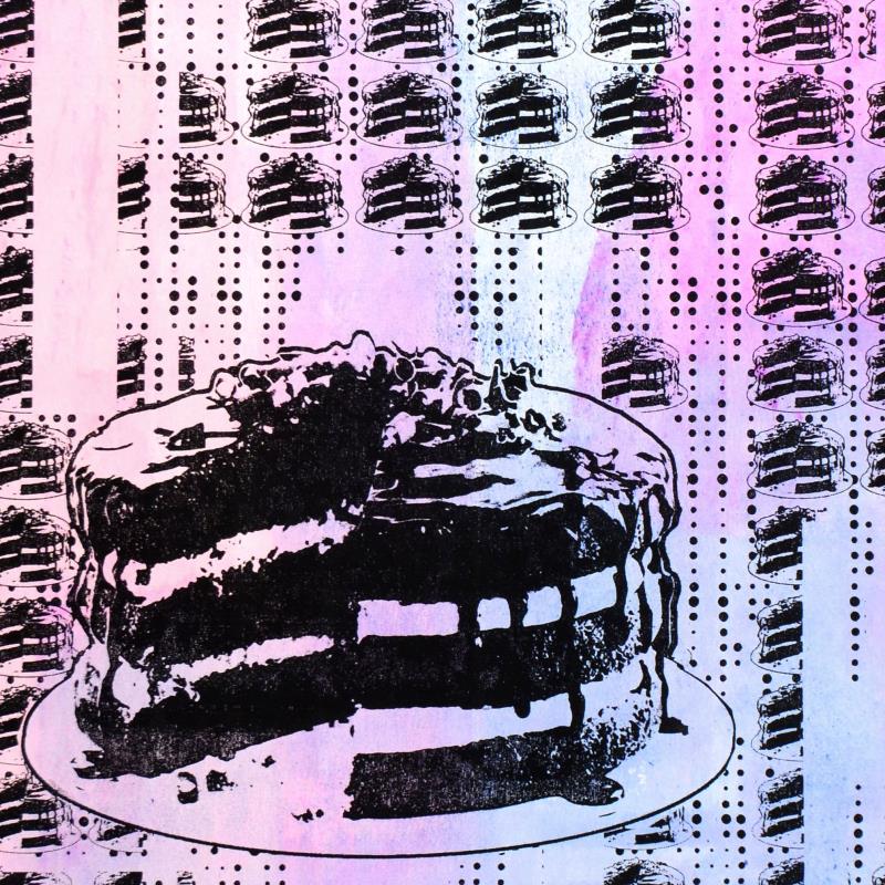 Cake Gail Rodgers Acrylic Silkscreen Canvas Painting Artist Hand Signed