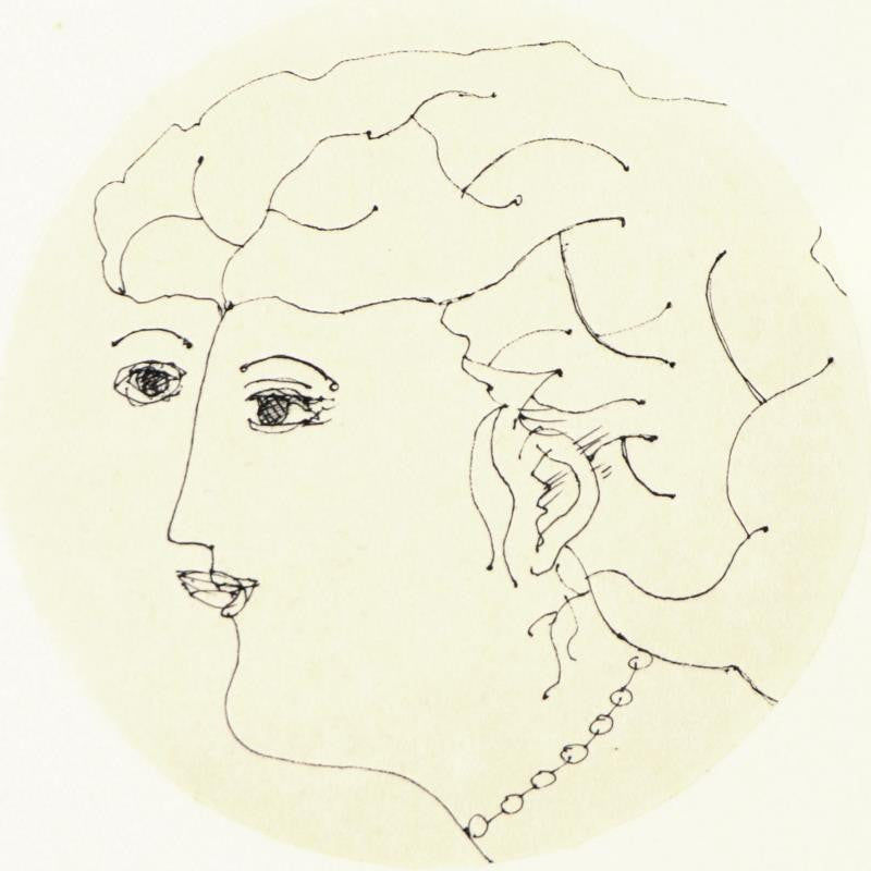 Max Papart Original Ink Drawing on Paper Artist Hand Signed