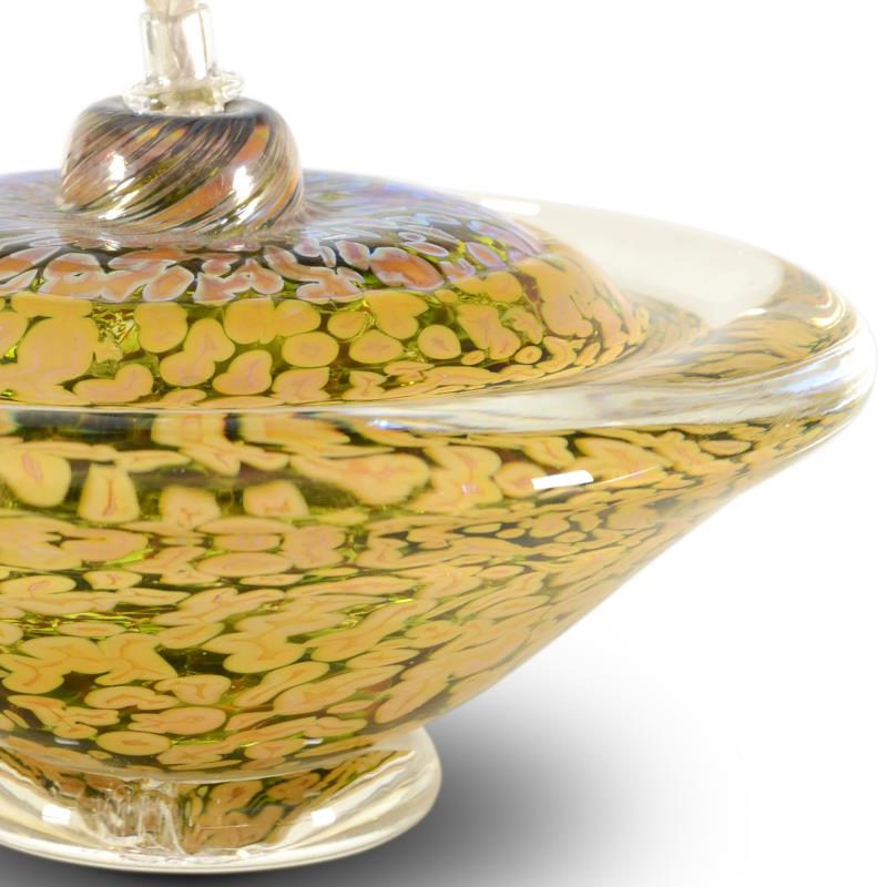 Saturn Oil Lamp GartnerBlade Hand Blown Glass Sculpture Artists Hand Signed