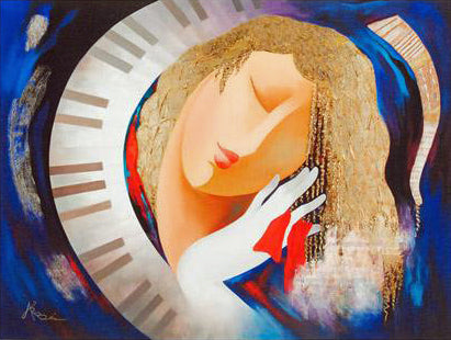 A Little Night Music Arbe Ara Berberyan Canvas Giclée Print Artist Hand Signed and Numbered